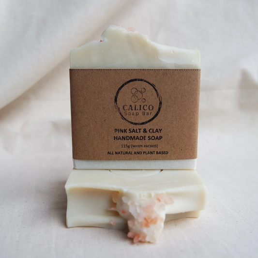Calico handmade soap bar - Pink salt & clay