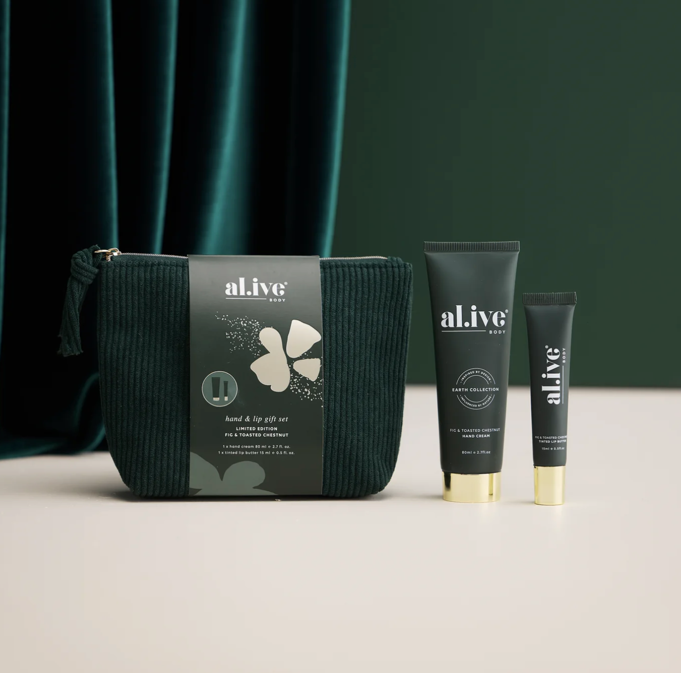 Al.ive Hand & Lip Gift Set - Fig & Toasted Chestnut