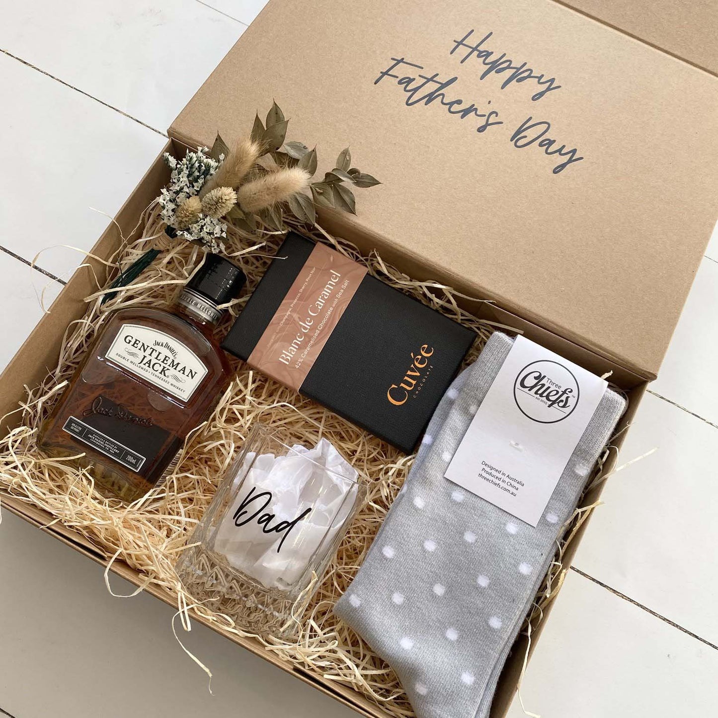 happy father's day spoil dad gift hamper from little gift project