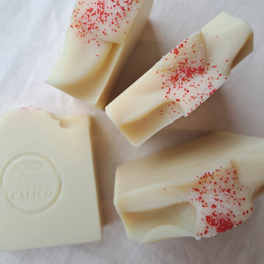 Calico handmade soap bar - Candy Cane