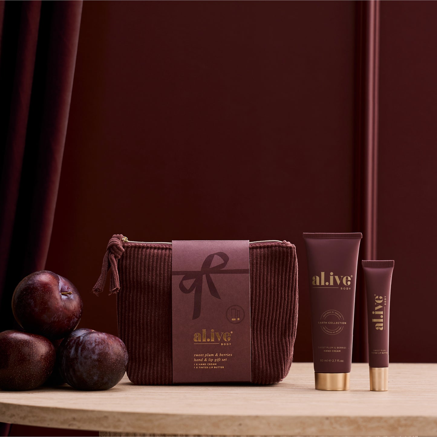 Al.ive hand & lip gift set - sweet plum & berries