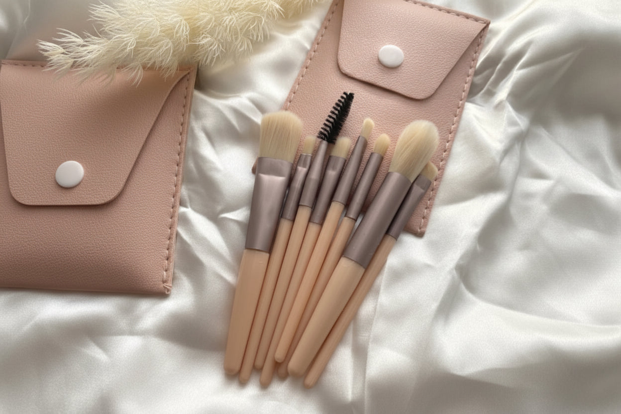 Personalised travel makeup brush set - 9pc