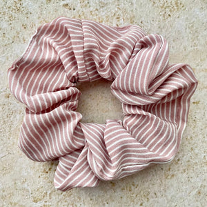 Pink & White Stripe Scrunchie