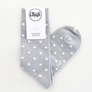 Three Chiefs Grey/White Polka Socks