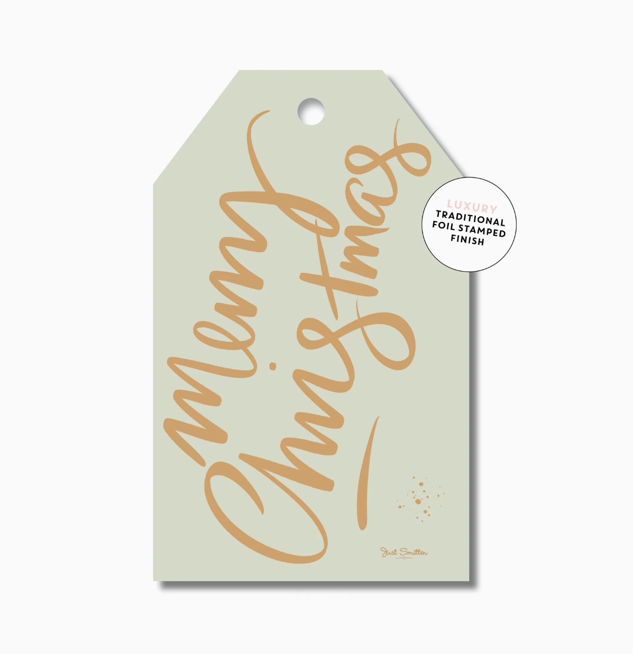 Merry Script Sage Gift Tag