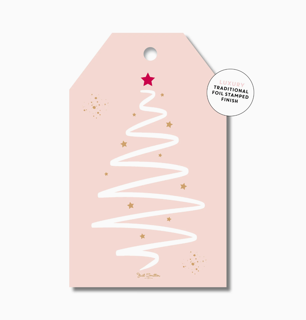 Peachy Festive Tree Gift Tag