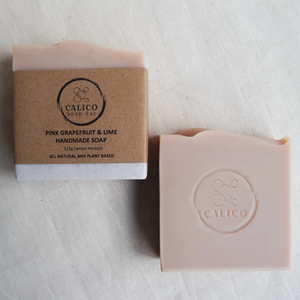 Calico handmade soap bar - Pink grapefruit & lime