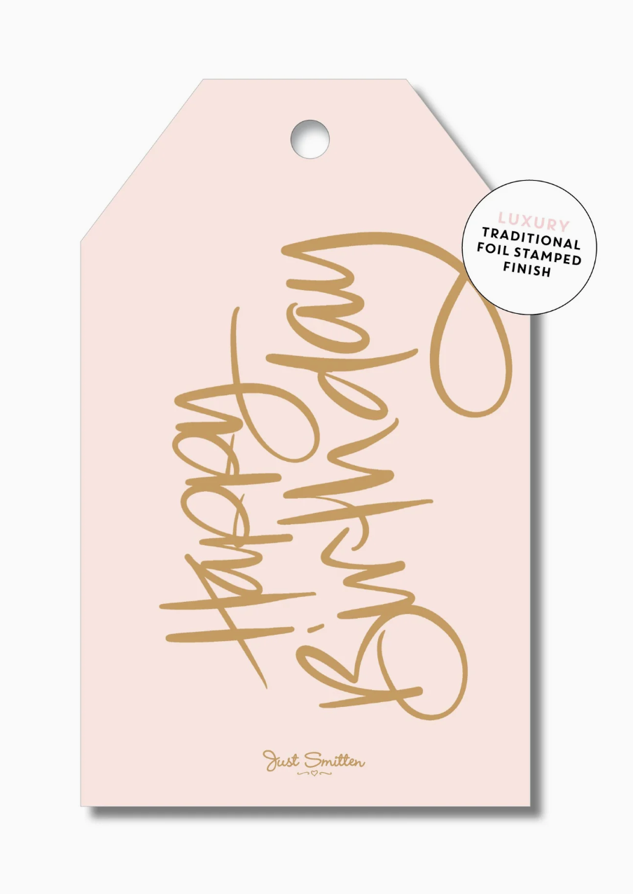 Happy Birthday Blush Gift Tag