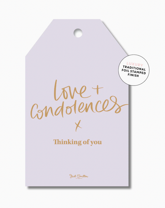 Love & condolences gift tag