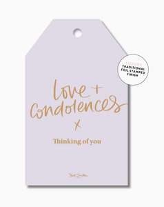 Love & condolences gift tag