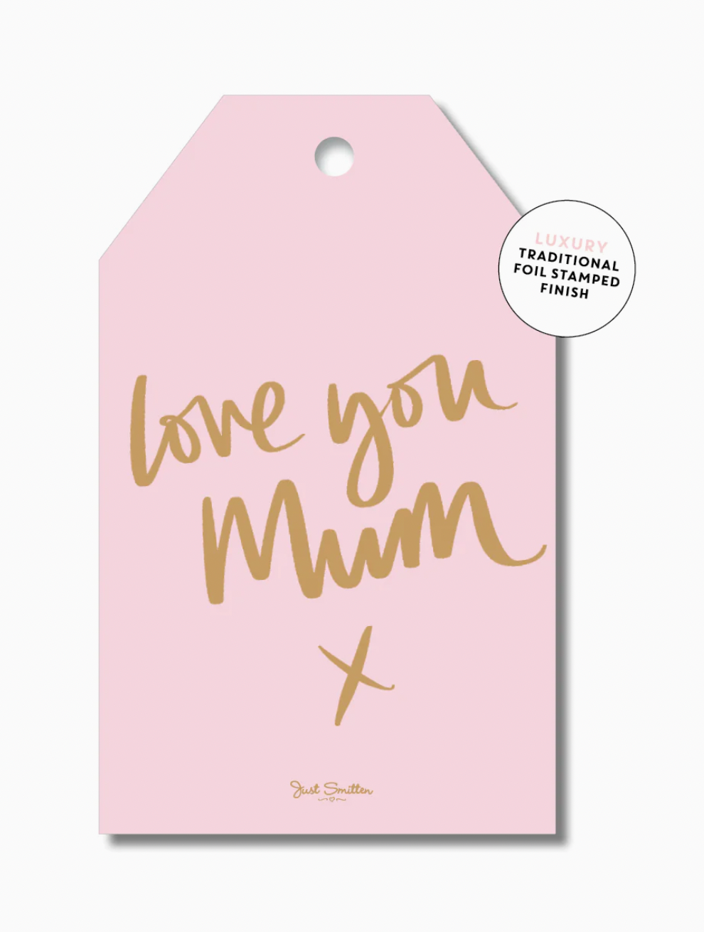 Love you mum pink gift tag