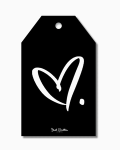 Black & White heart gift tag