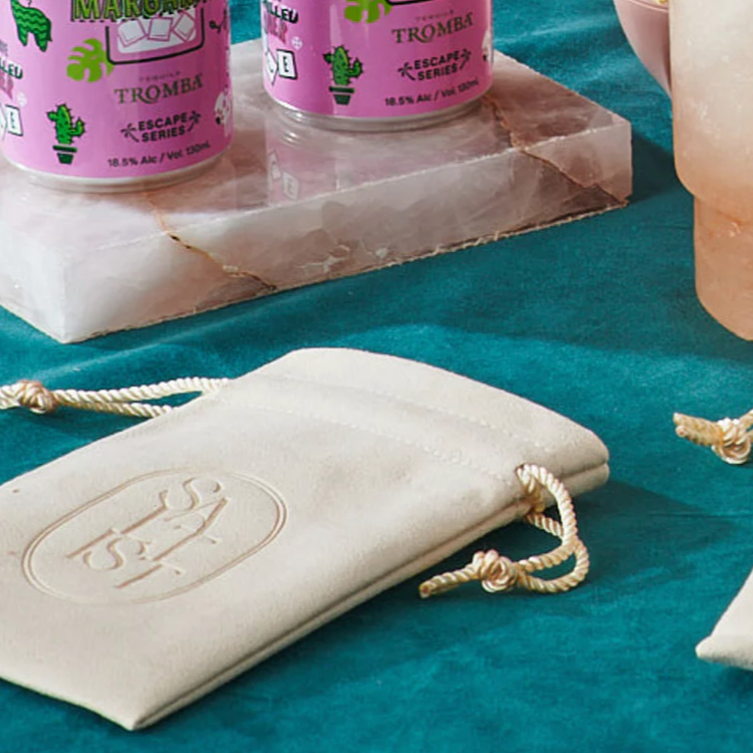Pink Salt Glass + On-The-Go Bag