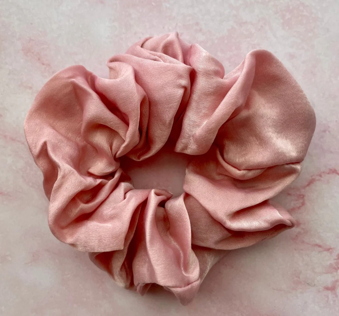 Pink checker scrunchie