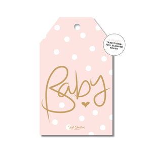 Baby Polka Dot Pink Gift Tag