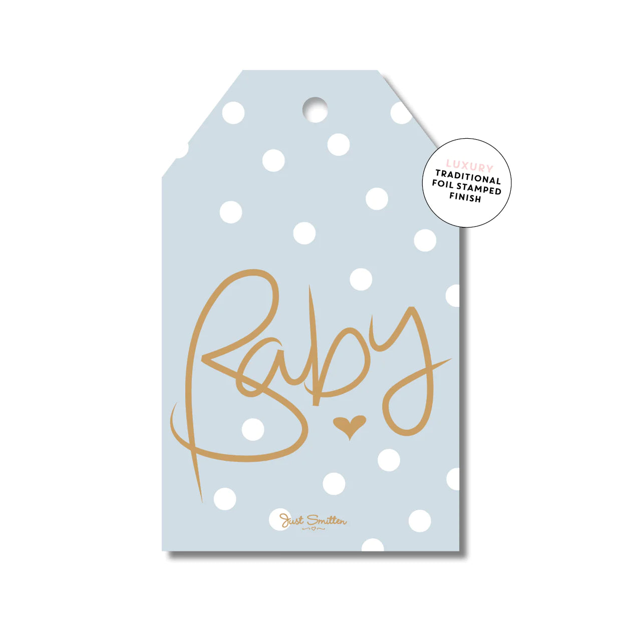 Baby Polka Dot Blue Gift Tag