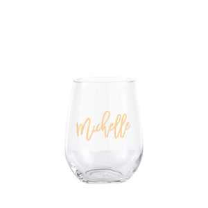 personalised stemless glass 