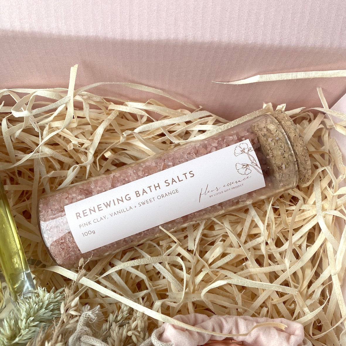 Renewing Bath Salts Vanilla Pink Clay Natural Australian Made Bath Products Gift Packs