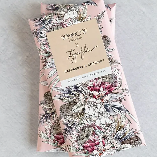 Raspberry & Coconut Winnow Premium Chocolate Bar