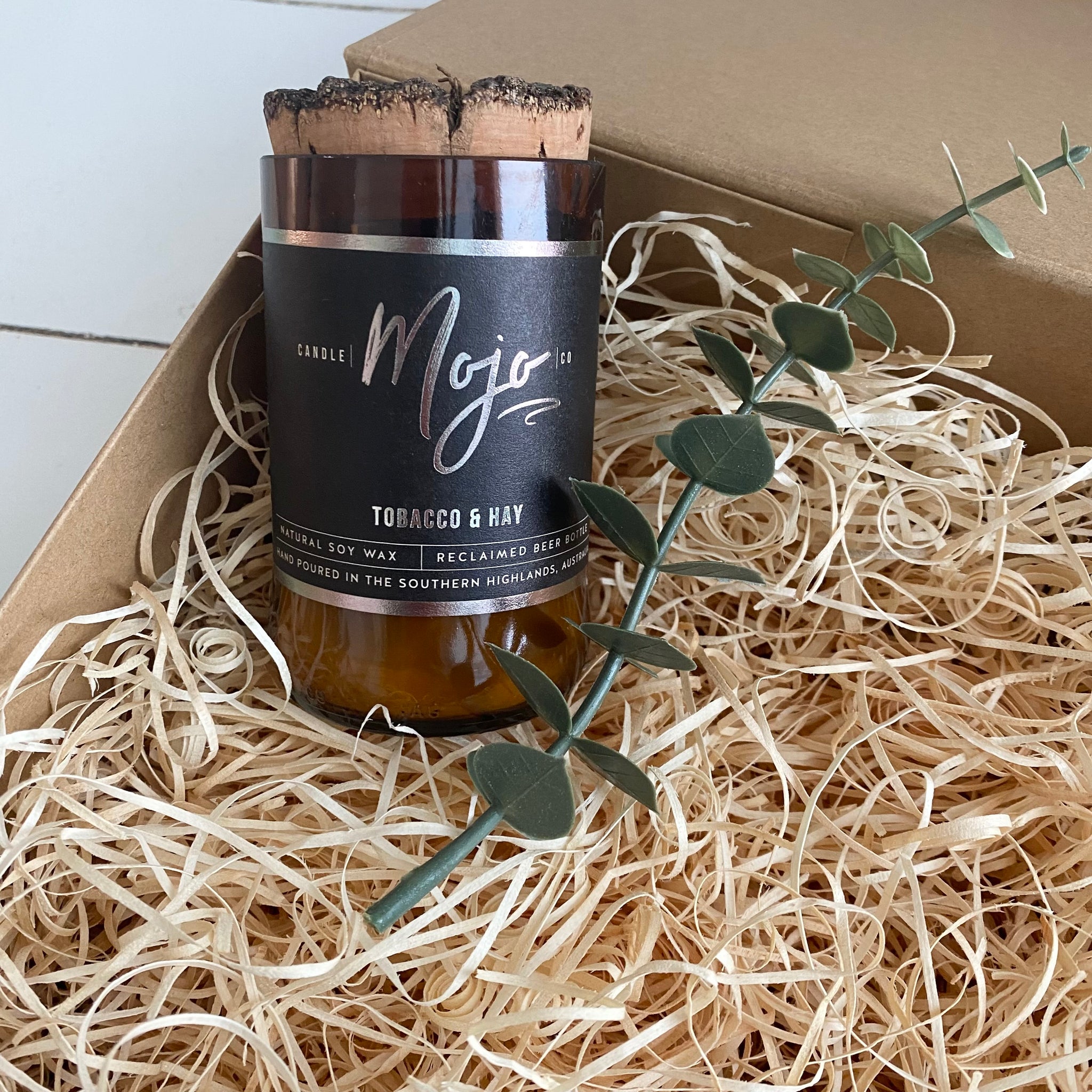 Wood Wick Reclaimed Beer Bottle Soy Candles