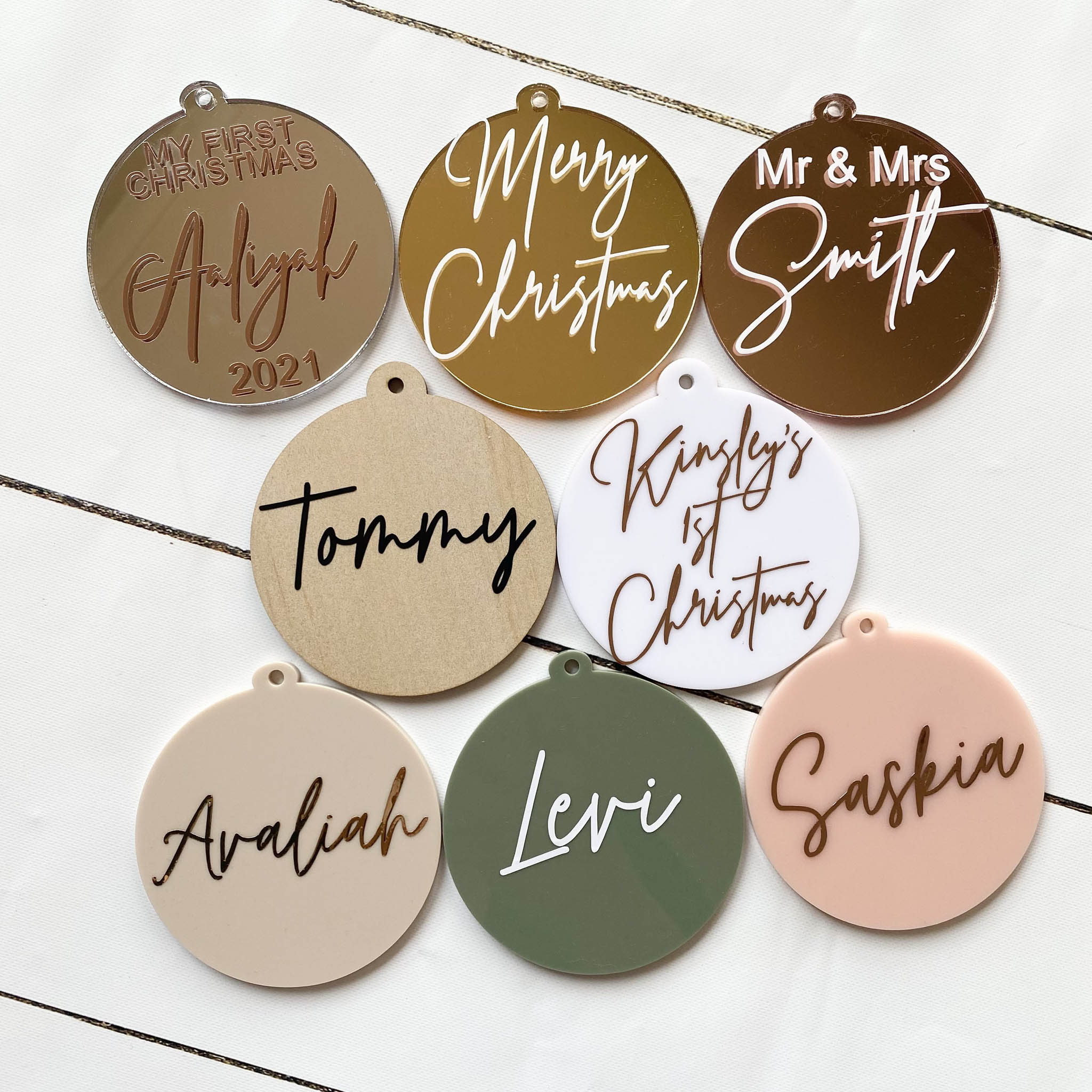 personalised christmas tree baubles australia from little gift project